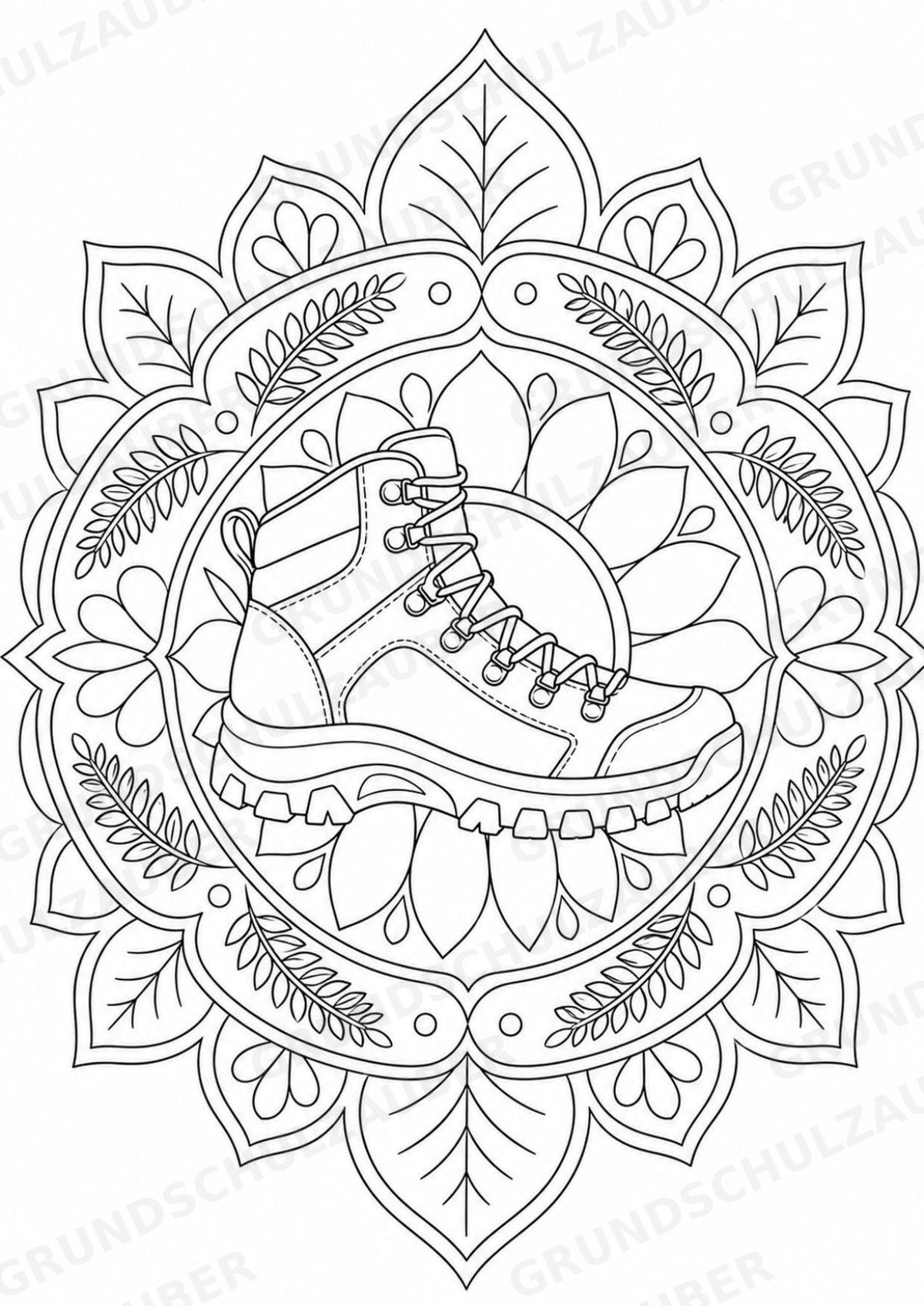 Wandern Mandalas Ausmalbilder – Sport – 15 Malvorlagen – Materialseite 3