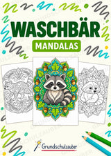 Waschbär Mandalas Ausmalbilder – Tiere – 15 Malvorlagen – Cover