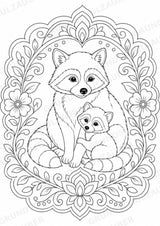 Waschbär Mandalas Ausmalbilder – Tiere – 15 Malvorlagen – Materialseite 10
