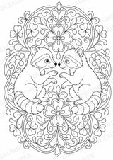 Waschbär Mandalas Ausmalbilder – Tiere – 15 Malvorlagen – Materialseite 15