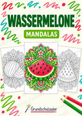 Wassermelone Mandalas Ausmalbilder – Obst – 15 Malvorlagen – Cover