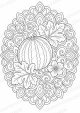 Wassermelone Mandalas Ausmalbilder – Obst – 15 Malvorlagen – Materialseite 6