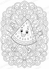 Wassermelone Mandalas Ausmalbilder – Obst – 15 Malvorlagen – Materialseite 9