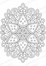 Wassermelone Mandalas Ausmalbilder – Obst – 15 Malvorlagen – Materialseite 12