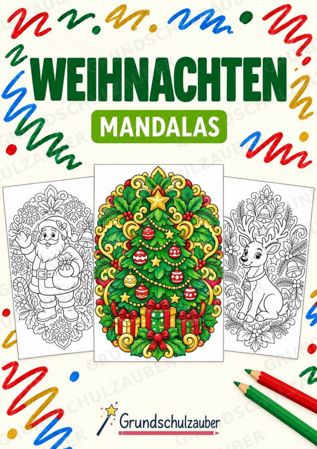 Weihnachten Mandalas Ausmalbilder – Feste und Feiertage – 15 Malvorlagen – Cover