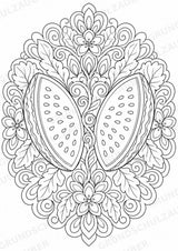Wassermelone Mandalas Ausmalbilder – Obst – 15 Malvorlagen – Materialseite 16
