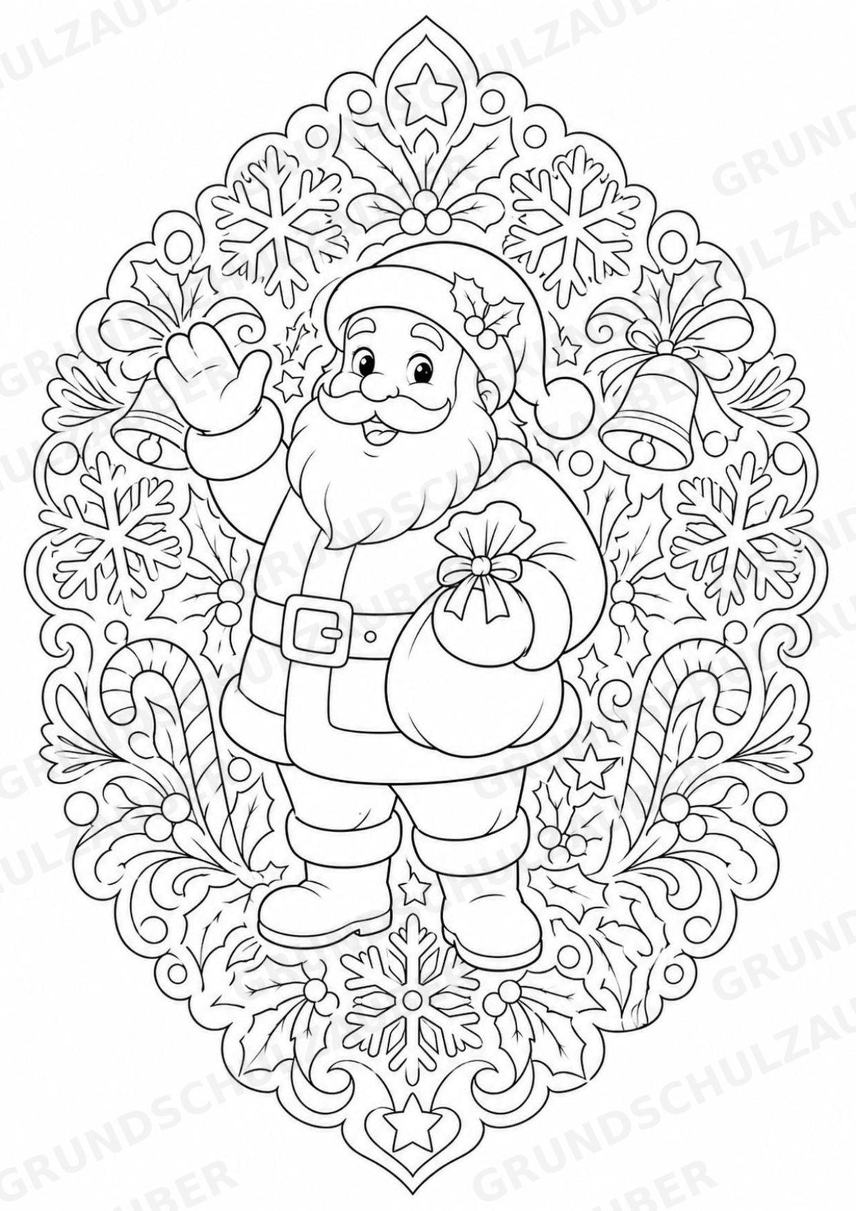 Weihnachten Mandalas Ausmalbilder – Feste und Feiertage – 15 Malvorlagen – Materialseite 3