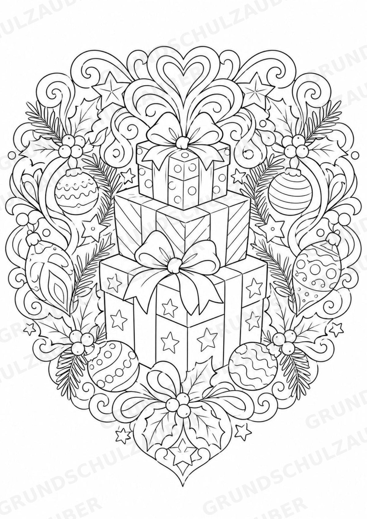 Weihnachten Mandalas Ausmalbilder – Feste und Feiertage – 15 Malvorlagen – Materialseite 6