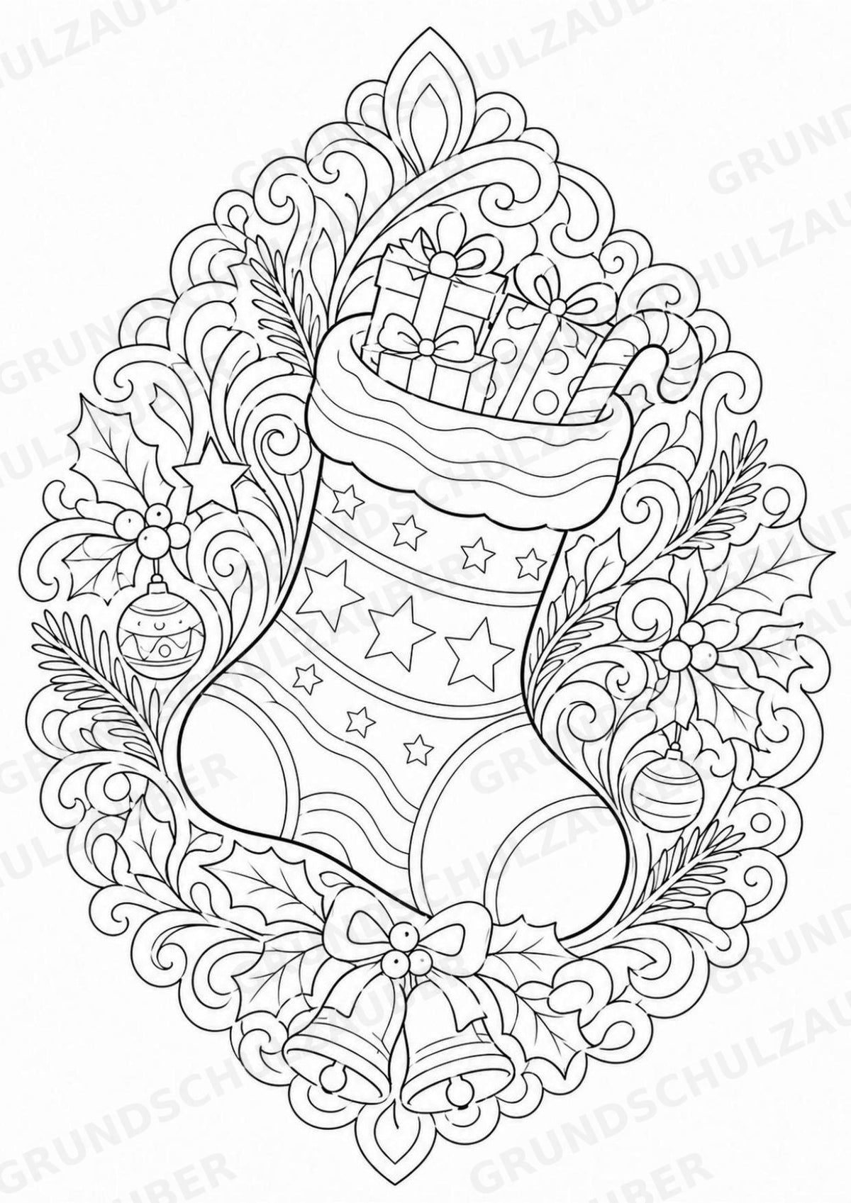 Weihnachten Mandalas Ausmalbilder – Feste und Feiertage – 15 Malvorlagen – Materialseite 10