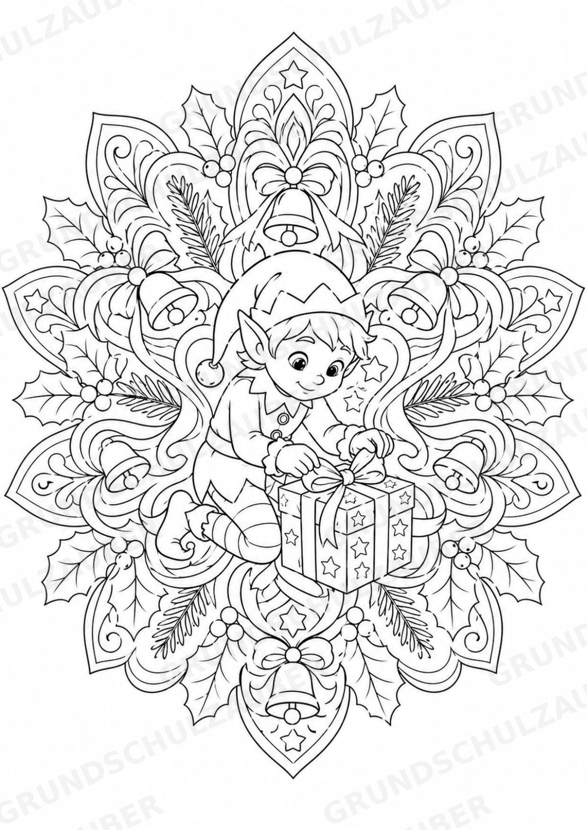 Weihnachten Mandalas Ausmalbilder – Feste und Feiertage – 15 Malvorlagen – Materialseite 11