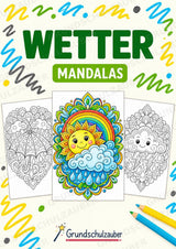 Wetter Mandalas Ausmalbilder – Wetter und Jahreszeiten – 15 Malvorlagen – Cover