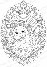 Wetter Mandalas Ausmalbilder – Wetter und Jahreszeiten – 15 Malvorlagen – Materialseite 2