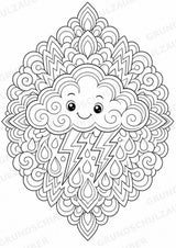 Wetter Mandalas Ausmalbilder – Wetter und Jahreszeiten – 15 Malvorlagen – Materialseite 4
