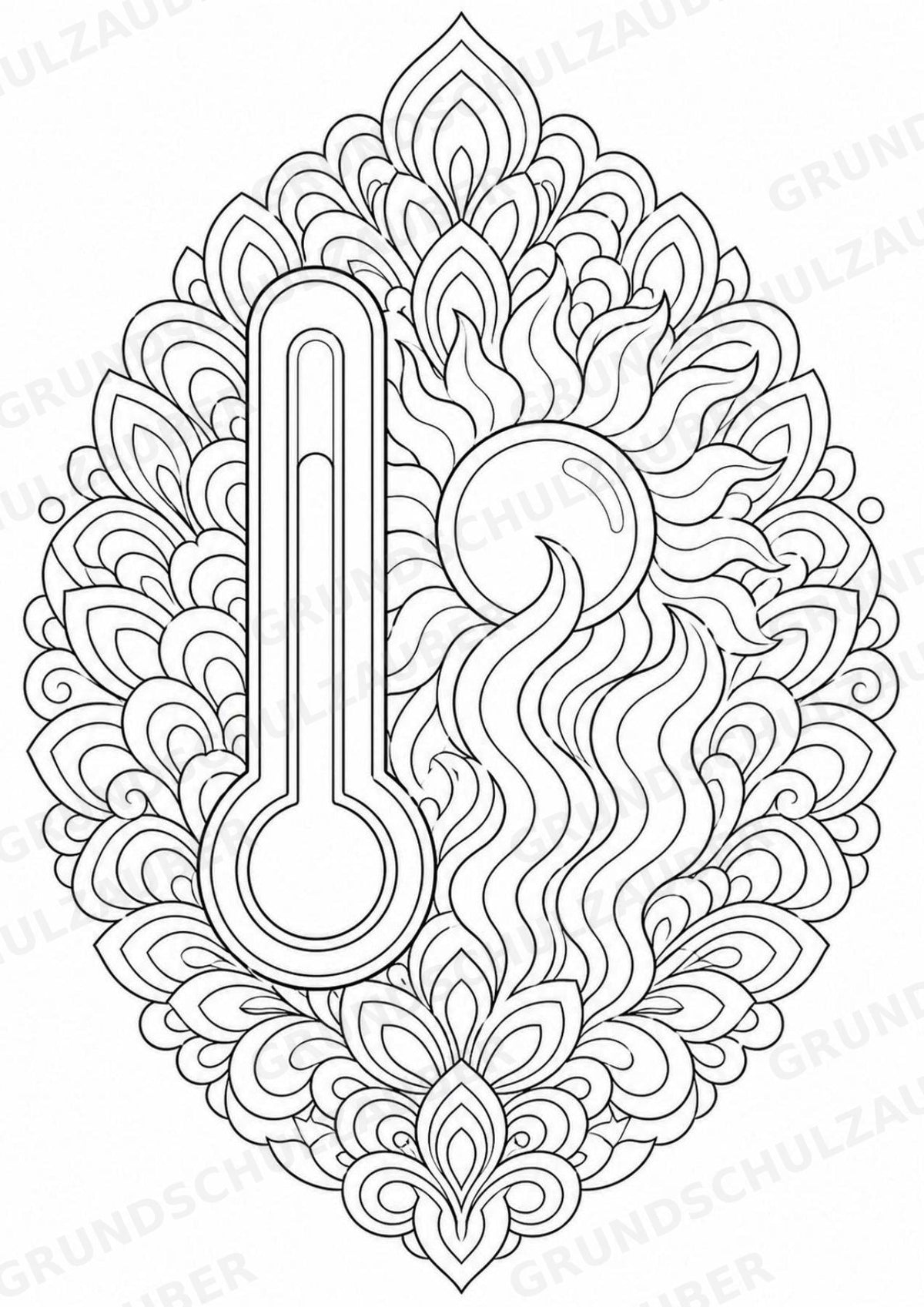 Wetter Mandalas Ausmalbilder – Wetter und Jahreszeiten – 15 Malvorlagen – Materialseite 7
