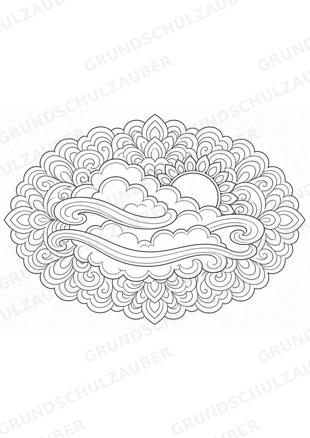 Wetter Mandalas Ausmalbilder – Wetter und Jahreszeiten – 15 Malvorlagen – Materialseite 8