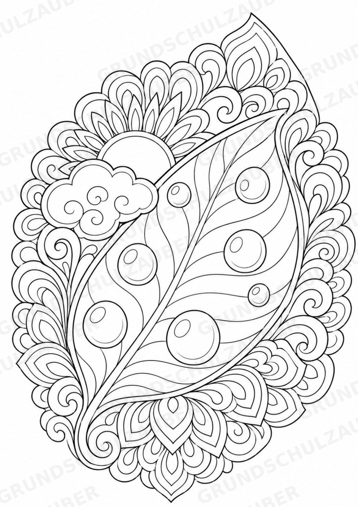 Wetter Mandalas Ausmalbilder – Wetter und Jahreszeiten – 15 Malvorlagen – Materialseite 14