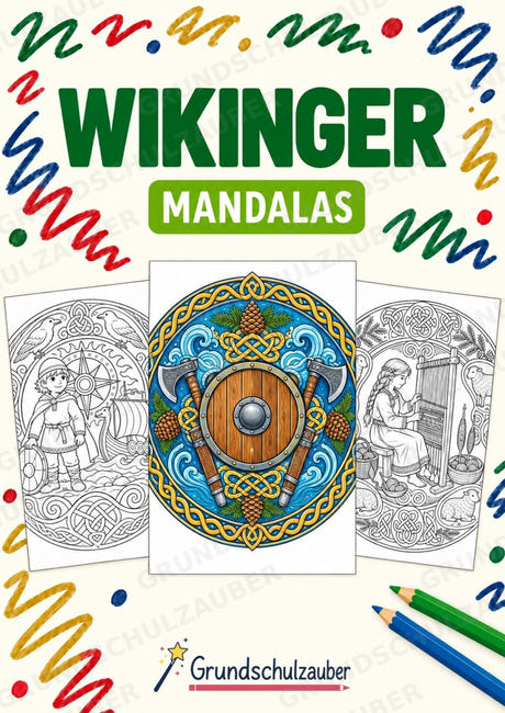 Wikinger Mandalas Ausmalbilder – Geschichte und Kulturen – 15 Malvorlagen – Cover