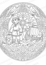 Wikinger Mandalas Ausmalbilder – Geschichte und Kulturen – 15 Malvorlagen – Materialseite 4
