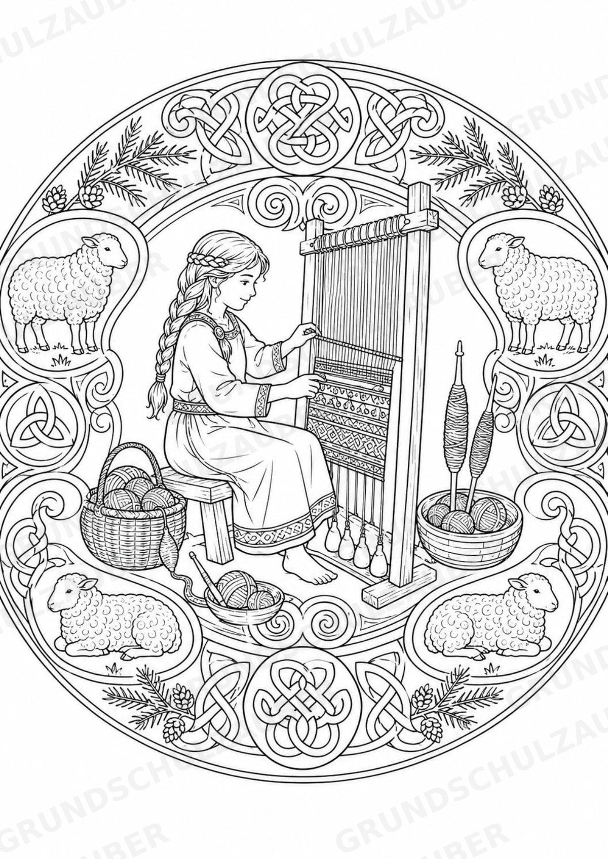 Wikinger Mandalas Ausmalbilder – Geschichte und Kulturen – 15 Malvorlagen – Materialseite 5