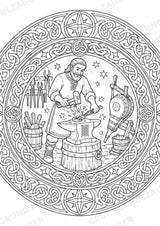 Wikinger Mandalas Ausmalbilder – Geschichte und Kulturen – 15 Malvorlagen – Materialseite 6