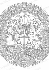 Wikinger Mandalas Ausmalbilder – Geschichte und Kulturen – 15 Malvorlagen – Materialseite 8