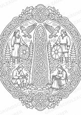 Wikinger Mandalas Ausmalbilder – Geschichte und Kulturen – 15 Malvorlagen – Materialseite 10