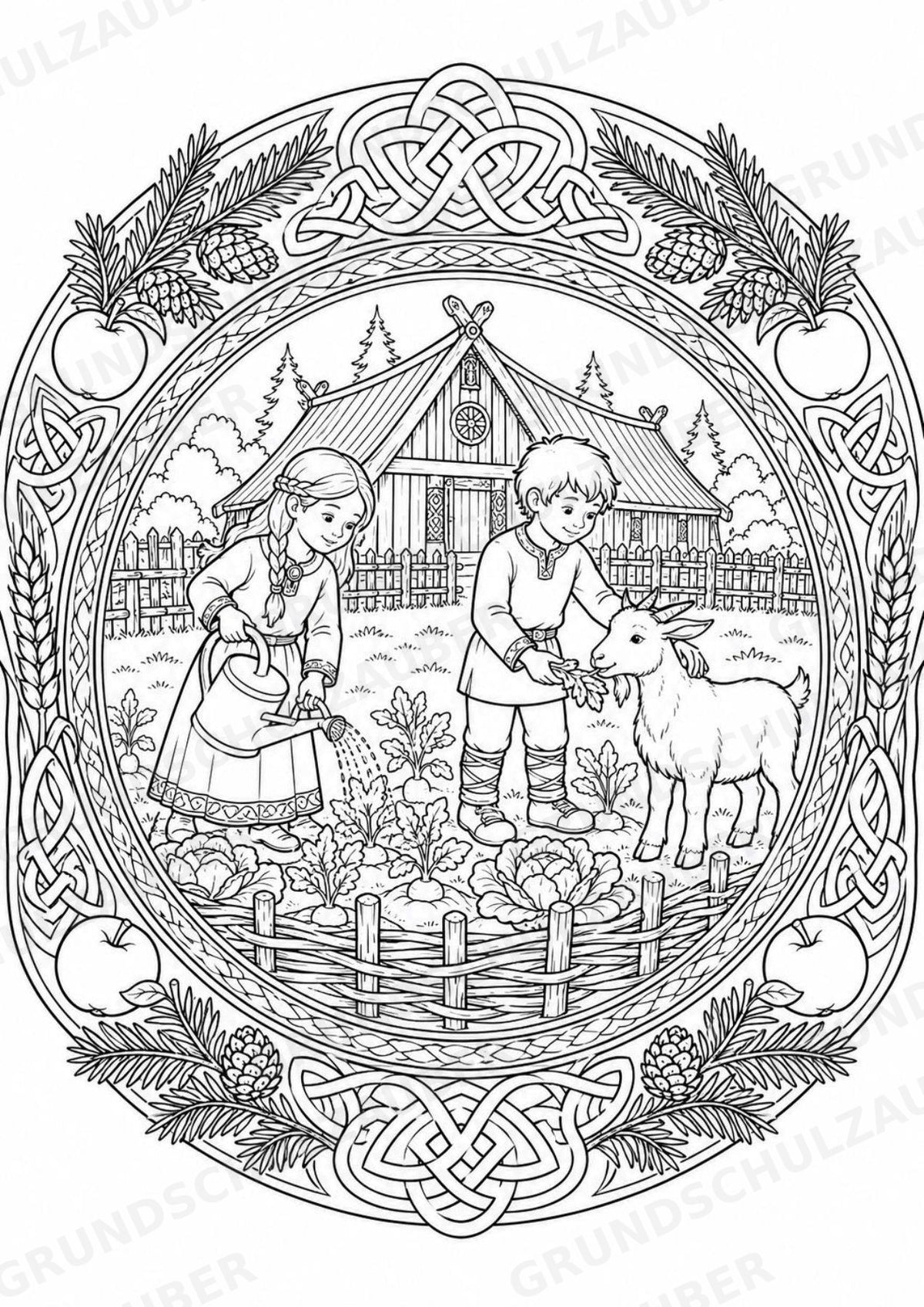 Wikinger Mandalas Ausmalbilder – Geschichte und Kulturen – 15 Malvorlagen – Materialseite 13
