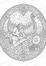 Wikinger Mandalas Ausmalbilder – Geschichte und Kulturen – 15 Malvorlagen – Materialseite 14