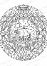 Wikinger Mandalas Ausmalbilder – Geschichte und Kulturen – 15 Malvorlagen – Materialseite 16