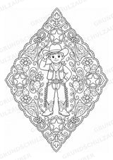 Wilder Westen Mandalas Ausmalbilder – Geschichte – 15 Malvorlagen – Materialseite 3