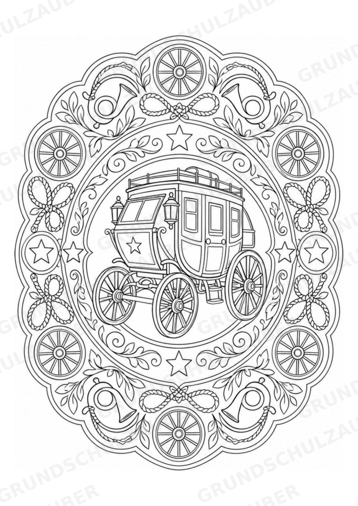 Wilder Westen Mandalas Ausmalbilder – Geschichte – 15 Malvorlagen – Materialseite 5