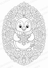 Winter Mandalas Ausmalbilder – Wetter und Jahreszeiten – 15 Malvorlagen – Materialseite 2