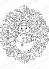Winter Mandalas Ausmalbilder – Wetter und Jahreszeiten – 15 Malvorlagen – Materialseite 3