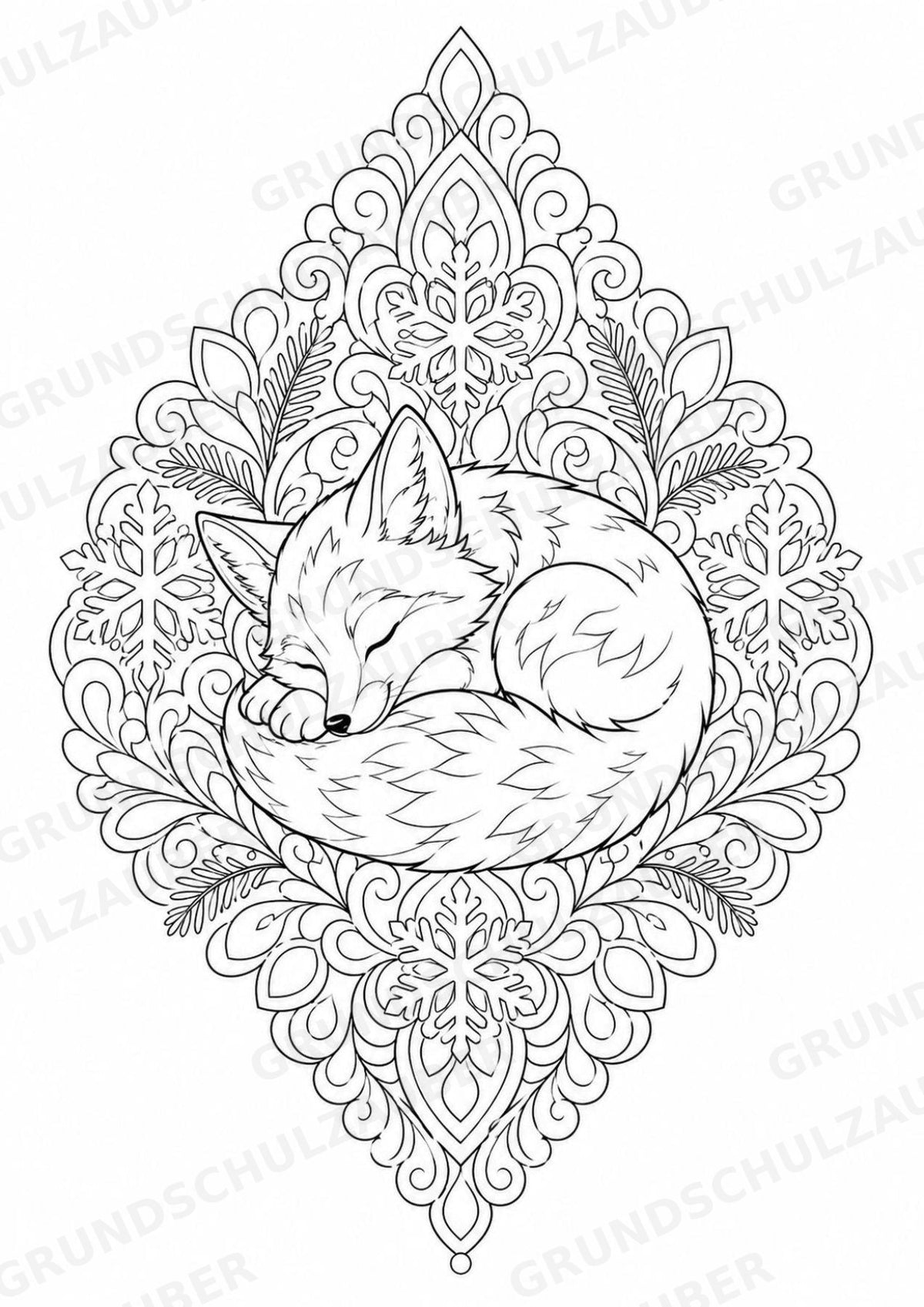 Winter Mandalas Ausmalbilder – Wetter und Jahreszeiten – 15 Malvorlagen – Materialseite 4