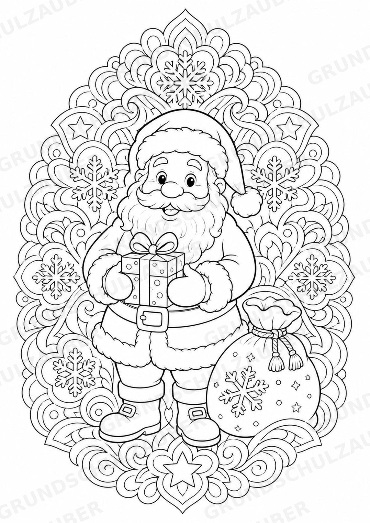 Winter Mandalas Ausmalbilder – Wetter und Jahreszeiten – 15 Malvorlagen – Materialseite 5