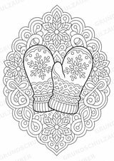 Winter Mandalas Ausmalbilder – Wetter und Jahreszeiten – 15 Malvorlagen – Materialseite 7