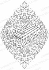 Winter Mandalas Ausmalbilder – Wetter und Jahreszeiten – 15 Malvorlagen – Materialseite 8