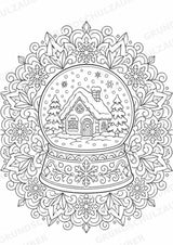 Winter Mandalas Ausmalbilder – Wetter und Jahreszeiten – 15 Malvorlagen – Materialseite 10