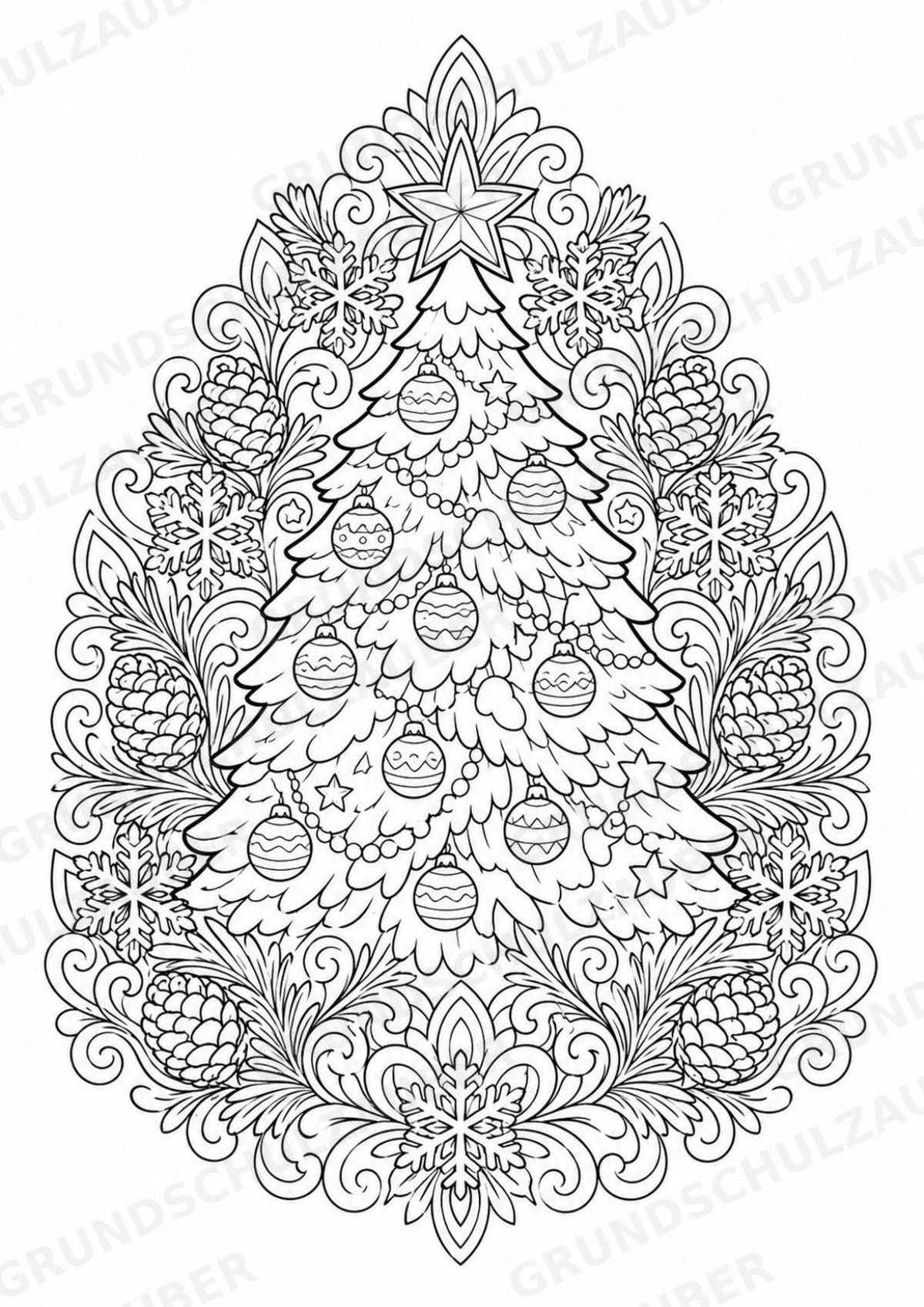Winter Mandalas Ausmalbilder – Wetter und Jahreszeiten – 15 Malvorlagen – Materialseite 12