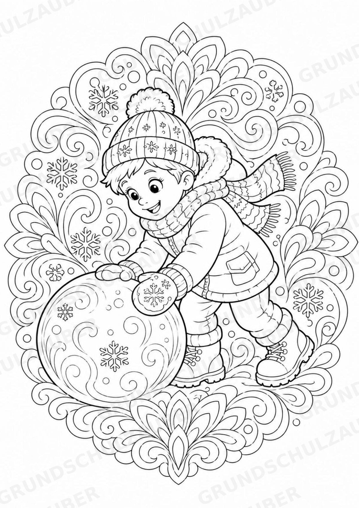 Winter Mandalas Ausmalbilder – Wetter und Jahreszeiten – 15 Malvorlagen – Materialseite 13
