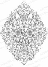 Winter Mandalas Ausmalbilder – Wetter und Jahreszeiten – 15 Malvorlagen – Materialseite 14