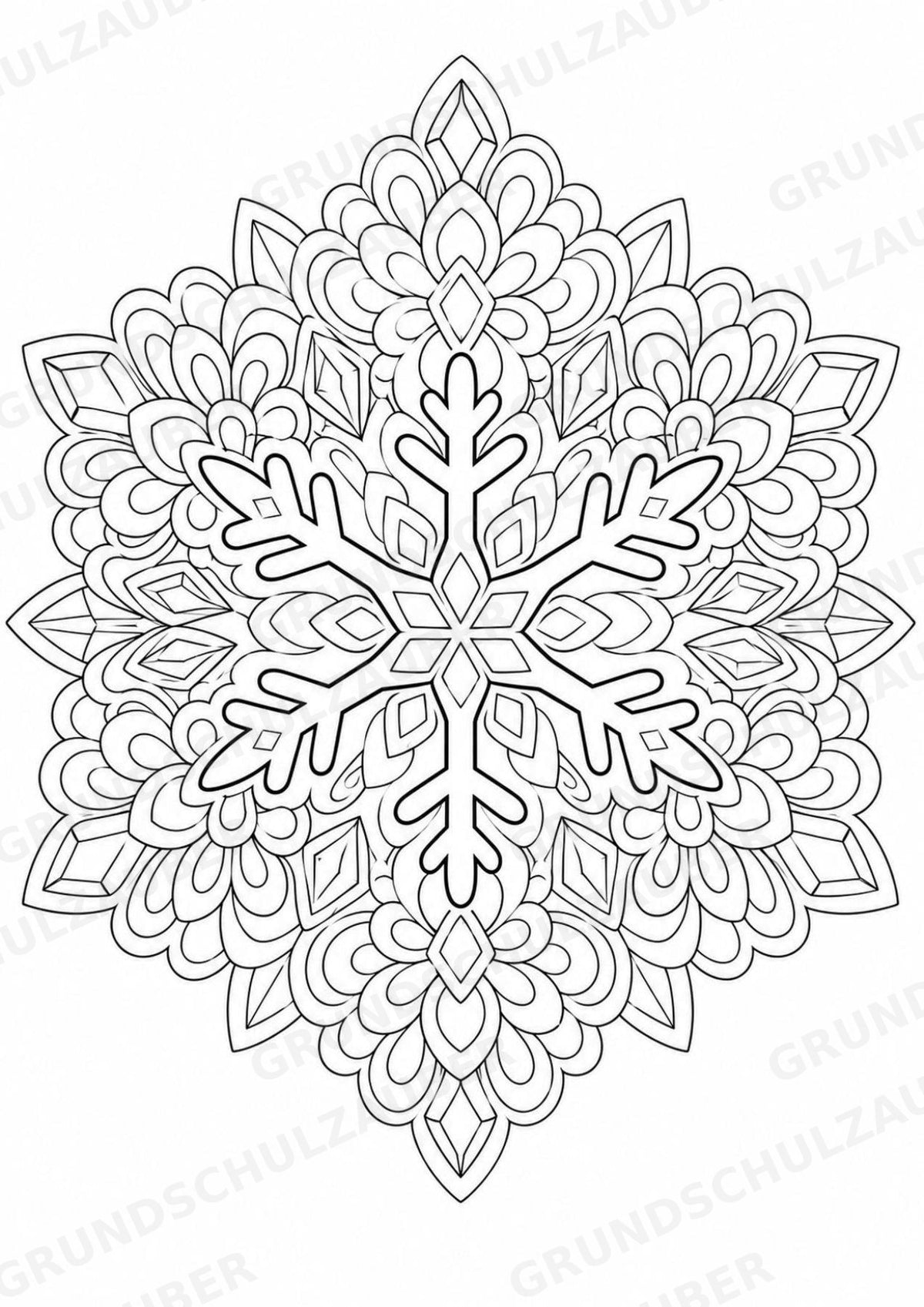 Winter Mandalas Ausmalbilder – Wetter und Jahreszeiten – 15 Malvorlagen – Materialseite 15