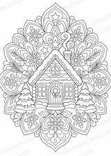 Winter Mandalas Ausmalbilder – Wetter und Jahreszeiten – 15 Malvorlagen – Materialseite 16
