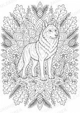 Wolf Mandalas Ausmalbilder – Tiere – 15 Malvorlagen – Materialseite 2