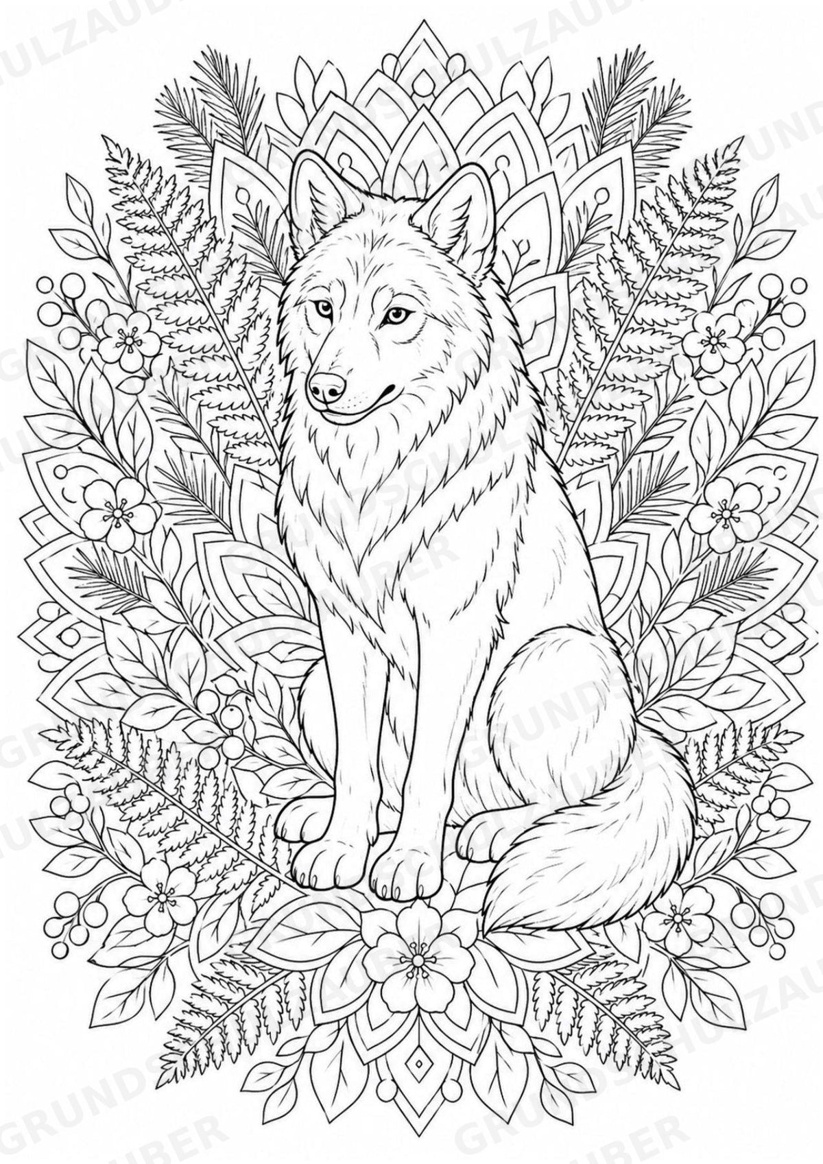 Wolf Mandalas Ausmalbilder – Tiere – 15 Malvorlagen – Materialseite 3