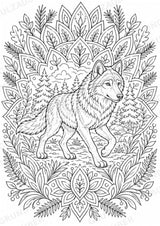 Wolf Mandalas Ausmalbilder – Tiere – 15 Malvorlagen – Materialseite 4