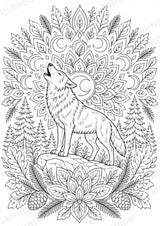 Wolf Mandalas Ausmalbilder – Tiere – 15 Malvorlagen – Materialseite 5