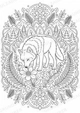 Wolf Mandalas Ausmalbilder – Tiere – 15 Malvorlagen – Materialseite 12