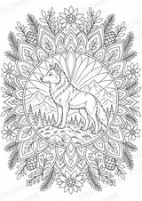 Wolf Mandalas Ausmalbilder – Tiere – 15 Malvorlagen – Materialseite 14
