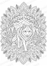 Wolf Mandalas Ausmalbilder – Tiere – 15 Malvorlagen – Materialseite 15